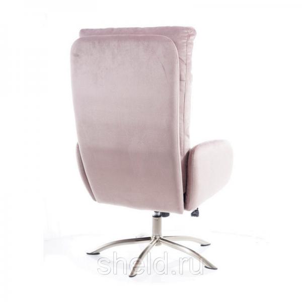 Комплект Signal MONROE VELVET BLUVEL, кресло + подставка для ног. Цвет: серый, античный розовый. — фото 3